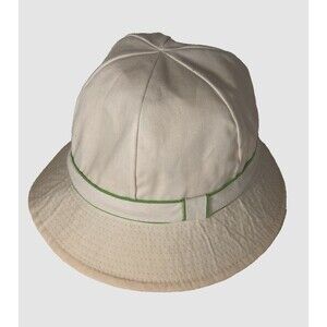 Vintage Betmar #306 Bucket Hat – 100% Cotton Made in Japan – Cream & Green Trim